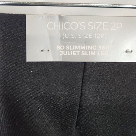 NWT Chico's So Slimming 360 Juliet Full‎ Length Pants in Black Size 2P - Picture 4 of 8
